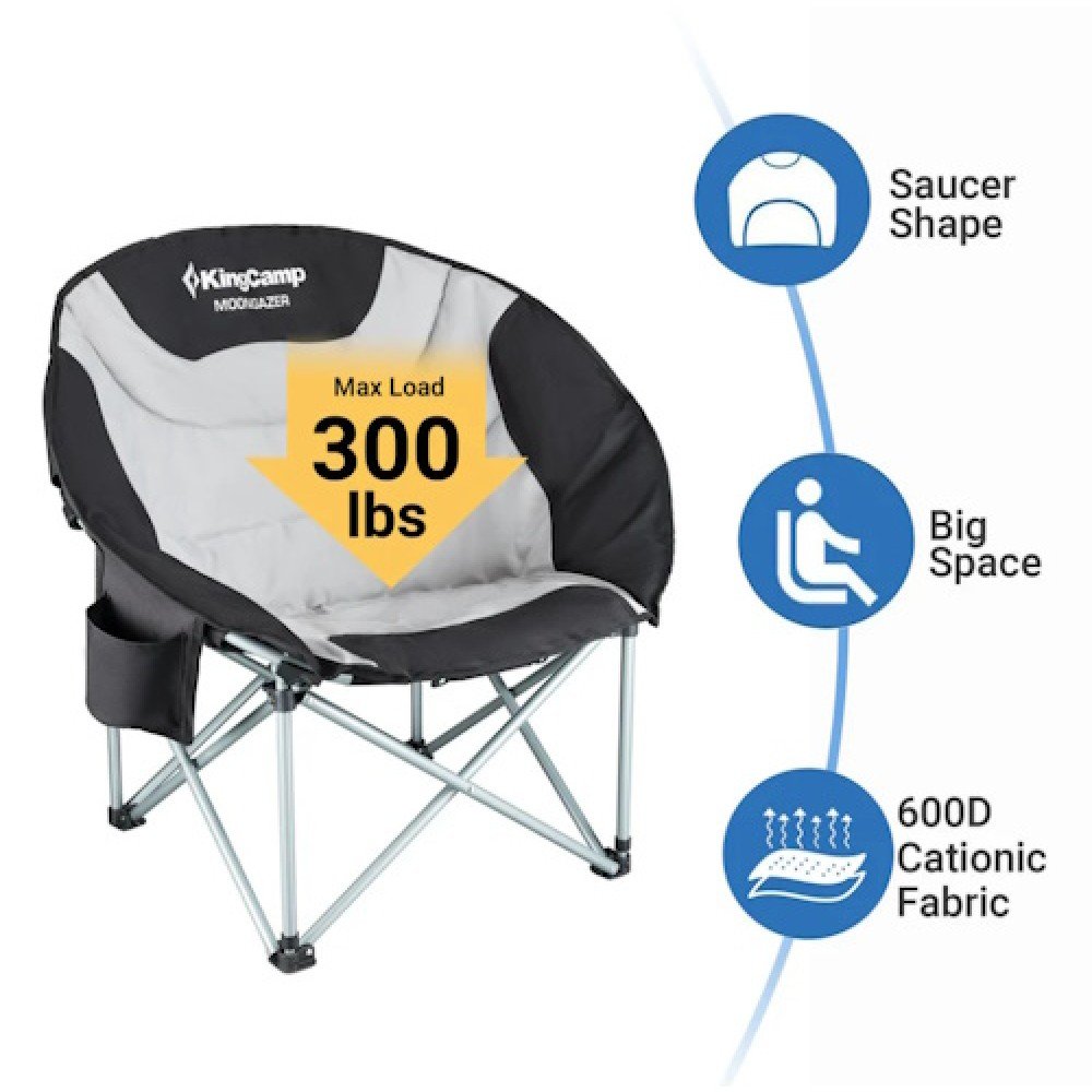 Розкладне крісло KingCamp Moon Camping Chair with Cooler KC3989 Black-grey