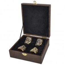 Набір ручної роботи Майстер-крамі Козацька рада (4 чарки х 30мл), бронза, в подарунковому кейсі