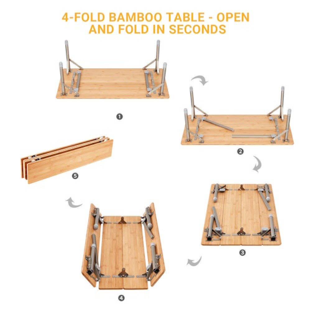 Стіл розкладний Atepa BAMBOO TABLE M Plus AC2004 YELLOW