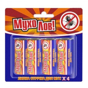 Стрічка-пастка липка від мух Мухолів (80см х 4шт.)
