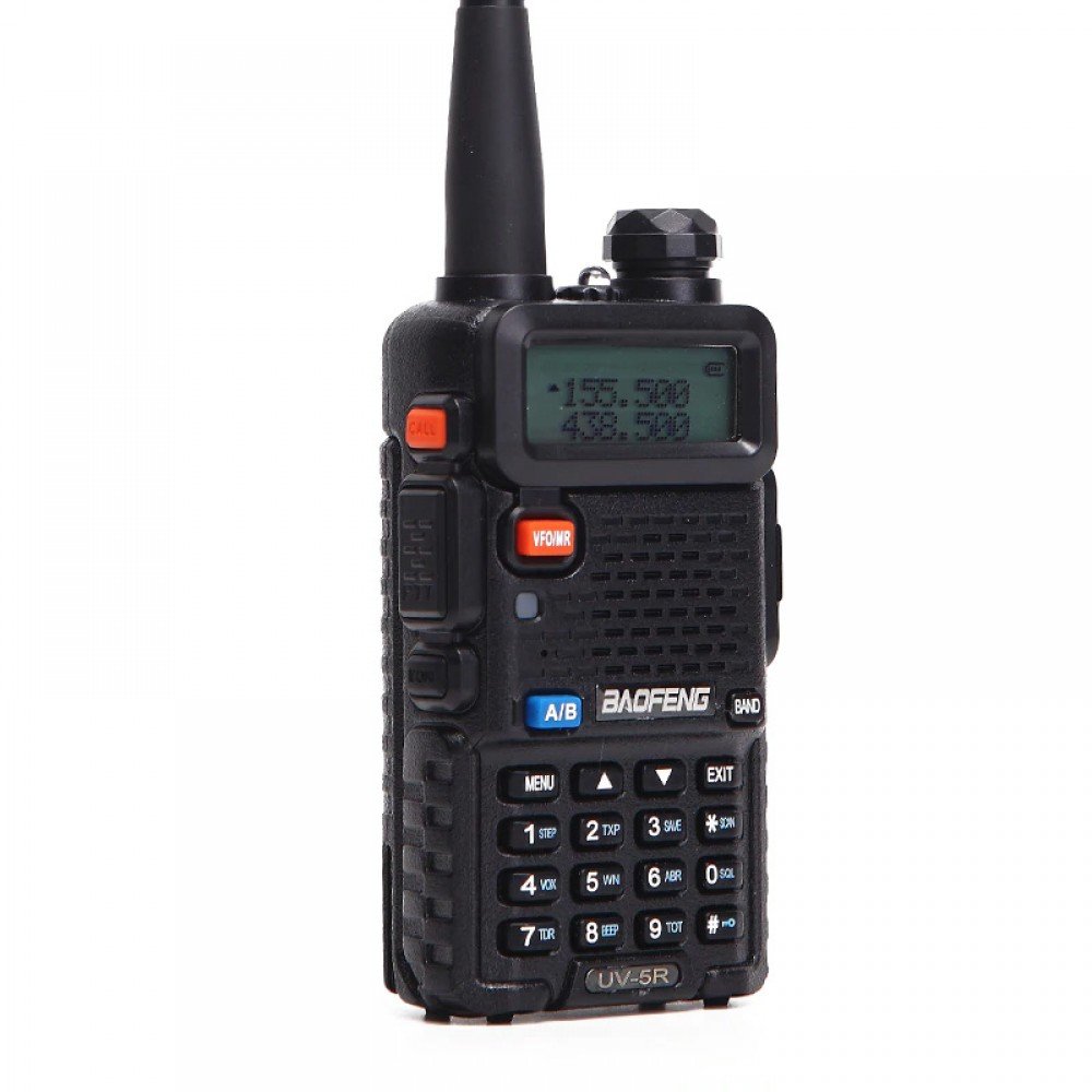 Рація Baofeng UV-5R (5W, VHF/UHF, 136-174 MHz/400-470 MHz, до 5 км, 128 каналів, АКБ), чорна