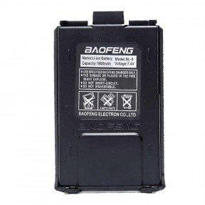 Акумулятор літієвий Li-Ion для рації Baofeng UV-5R Std Capacity (1800mAh), чорний