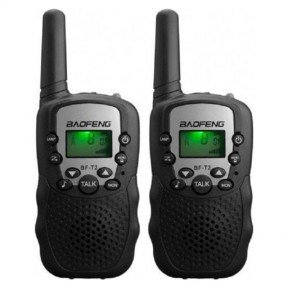 Рація Baofeng MiNi BF-T2 PMR446 (0.5W, PMR446, 446 MHz, до 5 км, 8 каналів, 4xAAA), 2шт, чорна
