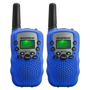 Рація Baofeng MiNi BF-T2 PMR446 (0.5W, PMR446, 446 MHz, до 5 км, 8 каналів, 4xAAA), 2шт, синя