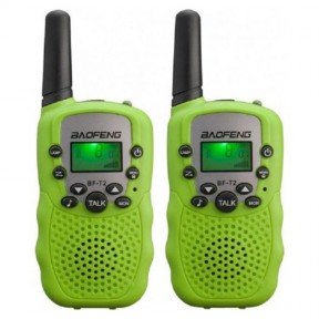 Рація Baofeng MiNi BF-T2 PMR446 (0.5W, PMR446, 446 MHz, до 5 км, 8 каналів, 4xAAA), 2шт, зелена