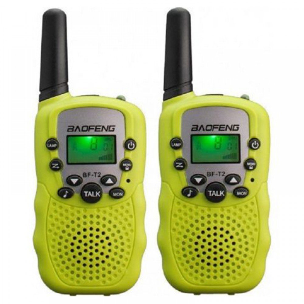 Рація Baofeng MiNi BF-T2 PMR446 (0.5W, PMR446, 446 MHz, до 5 км, 8 каналів, 4xAAA), 2шт, жовта