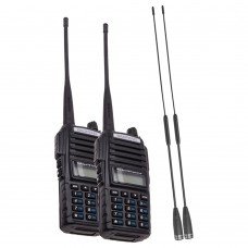 Рація Baofeng UV-82 Urban (5W, VHF/UHF, до 10 км, 128 кан., АКБ), 2шт, чорна