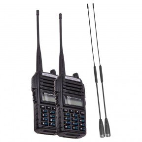 Рація Baofeng UV-82 Urban (5W, VHF/UHF, до 10 км, 128 кан., АКБ), 2шт, чорна