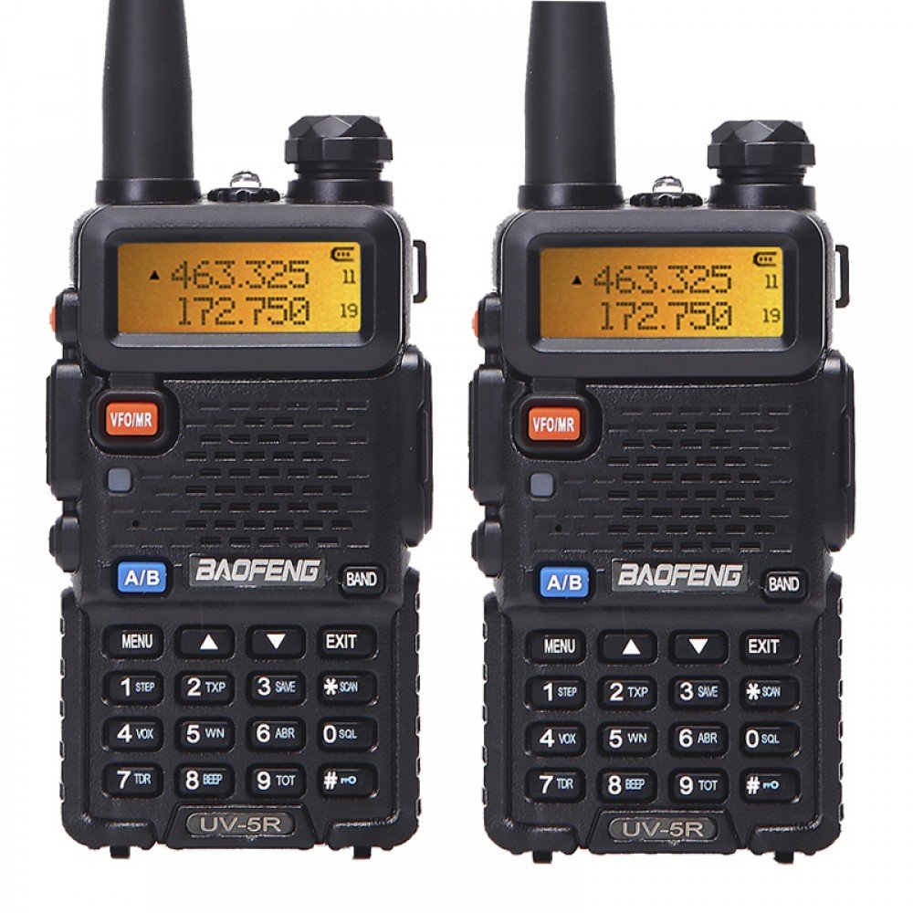 Рація Baofeng UV-5RHC Urban (5W, VHF, UHF, 136-174,400-480MHz, до 5 км, 128 каналів, АКБ), 2шт, чорна