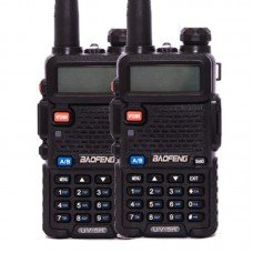 Рація Baofeng UV-5RHC Tourism (5W, VHF, UHF, 136-174,400-480MHz, до 5 км, 128 кан., АКБ), 2шт, чорна