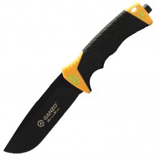 Нож Ganzo G8012 (длина: 240мм, лезвие: 115мм) + чехол (стропорез + точилка + огниво), оранжевый