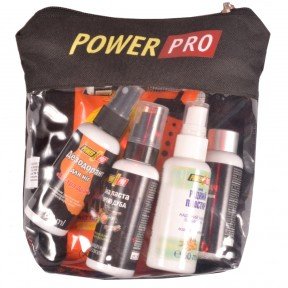 Набір засобів для тіла туристичний Power Pro (9 предметів + косметичка)
