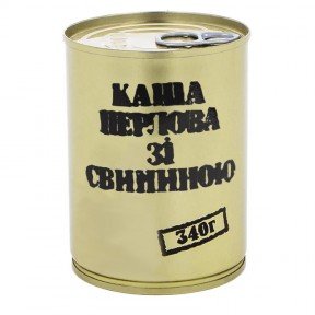 Тушенька зі свинини з перловою кашею, консерви (340г), з/б