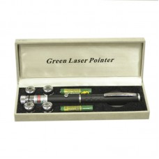 Зеленая лазерная указка BOB Laser BGP-3010-5 (532nm, 100mW, 2xAAA) + 5 насадок 