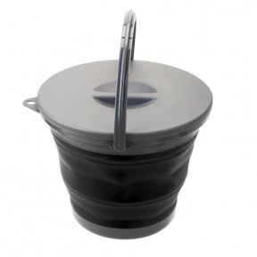Відро складане з кришкою Summit Pop 5 л Black/Grey