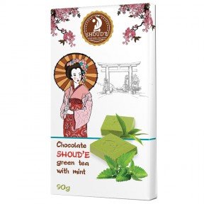 Шоколад білий Shoud'e (зелений чай, м'ята, 90г)