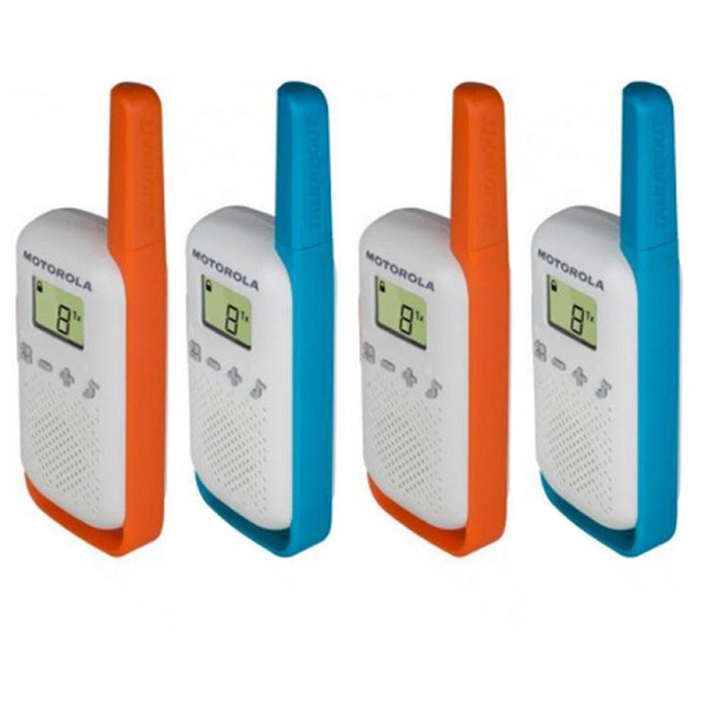 Рація Motorola Talkabout T42 Quad Pack (0,5W, PMR446, до 4 км, 16 каналів, 3xAAA), 4 шт, оранж+синій