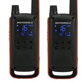 Рація Motorola T82 VeloTeam (0,5W, PMR446, 446 MHz, до 10 км, 16 каналів, АКБ), 2шт, чорна