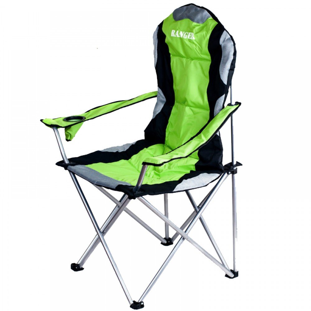 Крісло складане туристичне Ranger SL 750 (1110х530х860мм), зелений/чорний