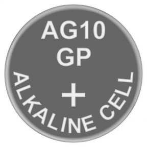 Батарейка лужна годинникова, Alkaline G10 (V10GA, D189A, GP189, LR54) GP 1.5V