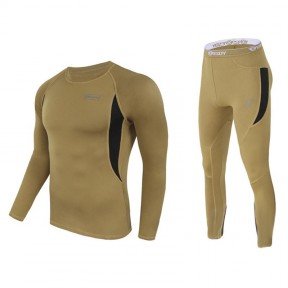 Комплект термобілизни (термофутболка + термоштани) Esdy (р.2XL), койот