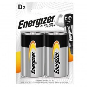 Батарейка лужна, Alkaline D Power (LR20) Energizer 1.5V, 2шт. у блістері (без блістера)
