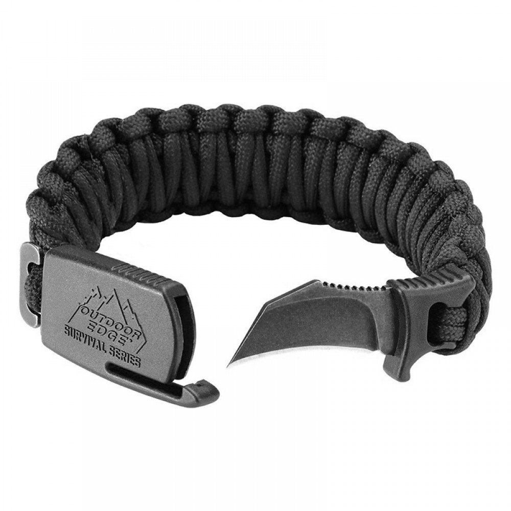 Браслет із паракорду з набором для виживання Outdoor Edge ParaClaw Medium, чорний