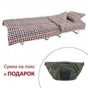 Ліжко на ламелях з ліжком d25 мм бязь (Кольорова дрібна клітка)