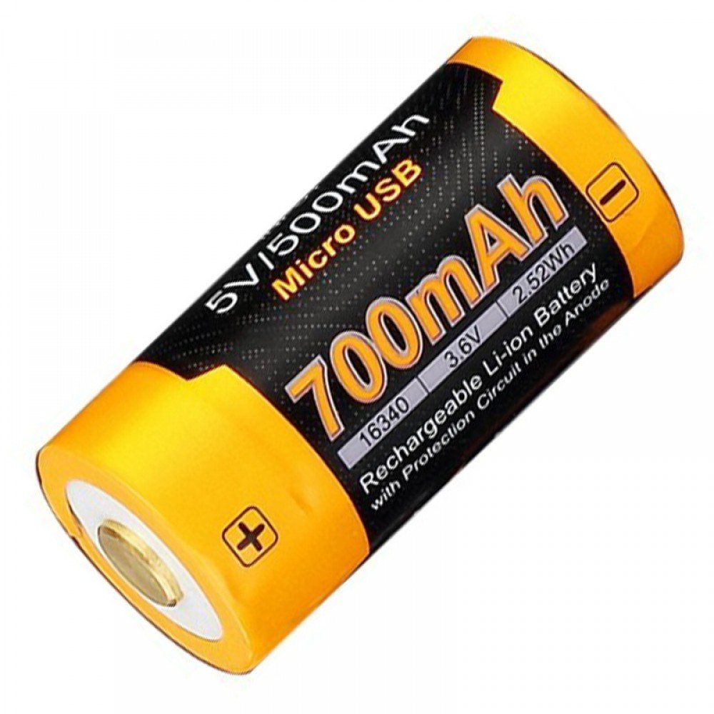 Акумулятор літієвий Li-Ion 16340 Fenix ARB-L16-700U 3.6V (700mAh, USB)