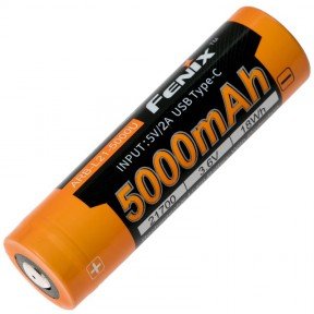 Акумулятор літієвий Li-Ion 21700 Fenix ARB-L21-5000U 3.6V (5000mAh, USB)