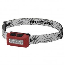 Ліхтар налобний Nitecore NU10 (4xLED + RED LED, 160 люмен, 7 режимів, USB), червоний