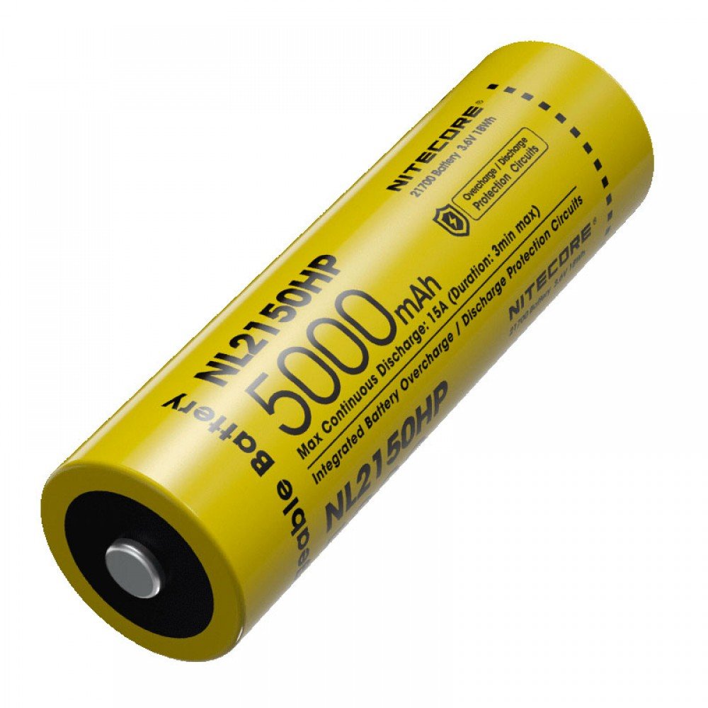 Акумулятор літієвий Li-Ion 21700 Nitecore NL2150HP 3.6V (5000mAh), захищений