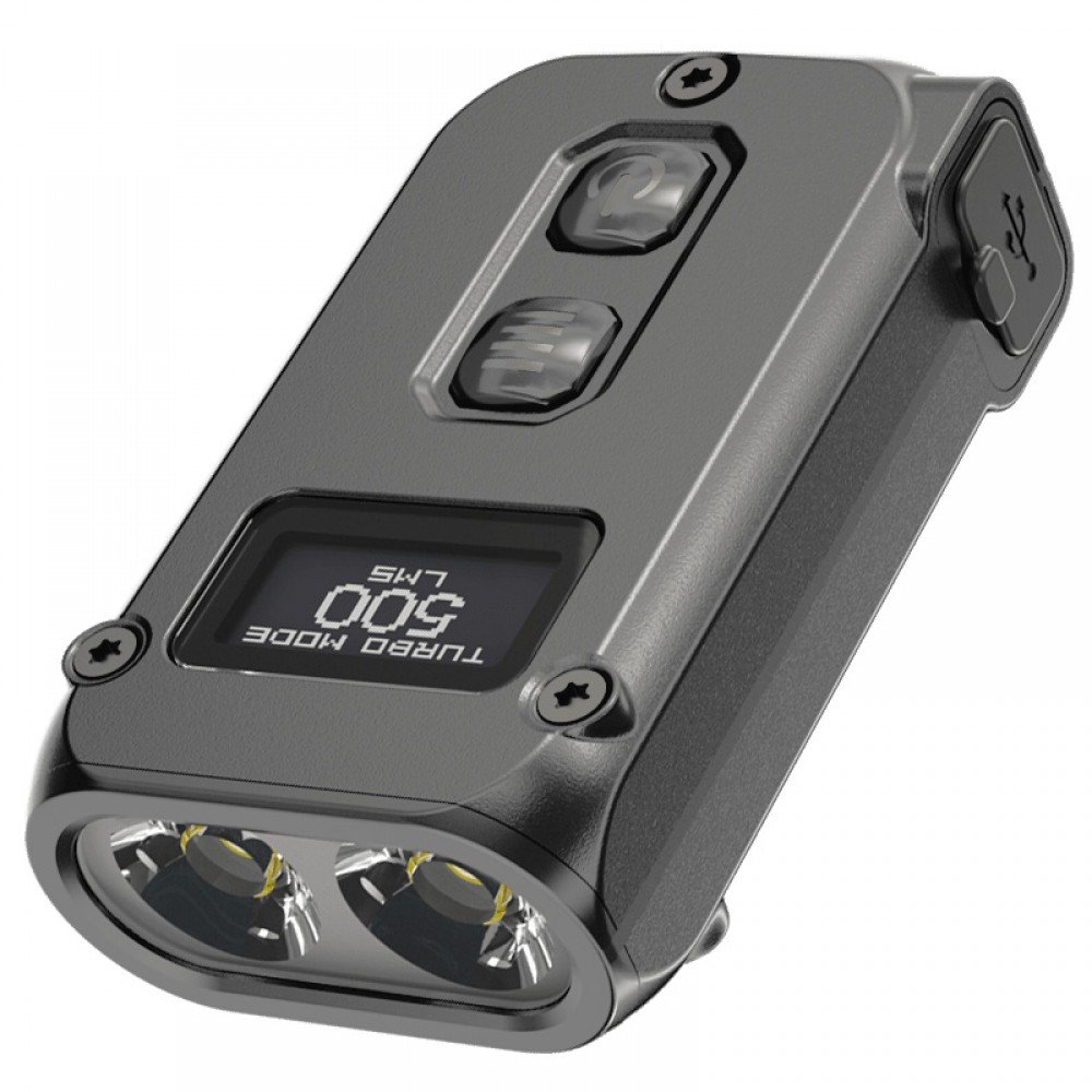 Ліхтар наключний Nitecore TINI 2 (2xOSRAM P8, 500 люмен, 5 режимів, USB Type-C), сірий