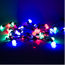 Гірлянда світлодіодна Ліхтарики (50 LED, чорний провід), кольорова