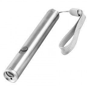 3 в 1 - Брелок, ліхтарик, червоний лазер 1503 (Ultra-glow, 1 режим, 1xAA), сталевий