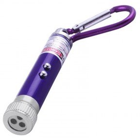 4 в 1 - Брелок, ліхтарик, червоний лазер, ультрафіолет 1831 (LED+UV, 1 режим, 3xAG13), в асортименті