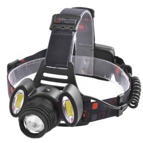 Ліхтар налобний фокусований Bailong 2117 (T6+2xCOB, 4 режими, 2x18650), в асортименті