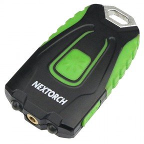 2 в 1 - Ліхтар + лазер Nextorch GL20 (2xLED, 60 люмен, 4 режими, USB), чорний/зелений