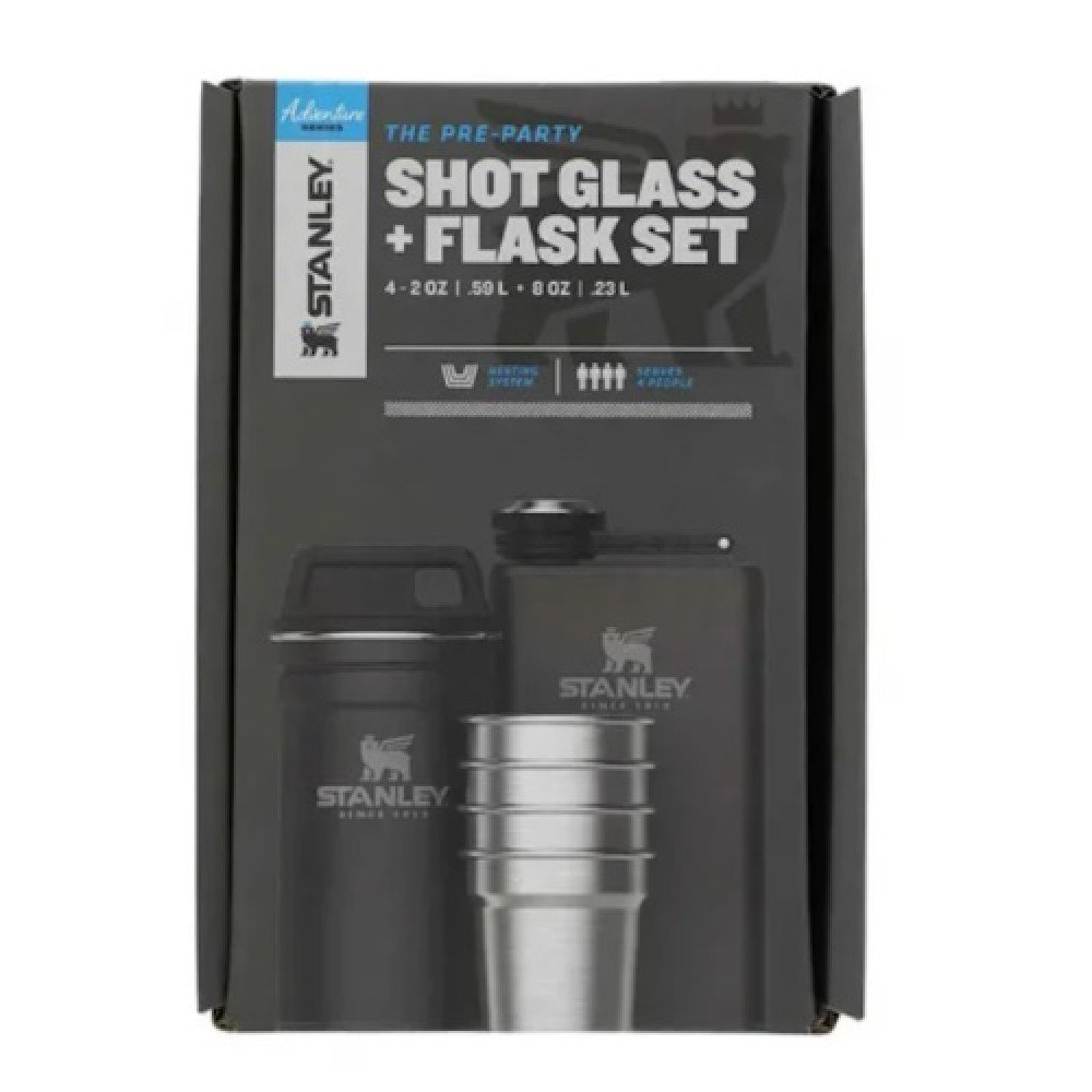 Подарунковий набір Stanley Adventure 2 фляги та 4 рюмки Matte Black