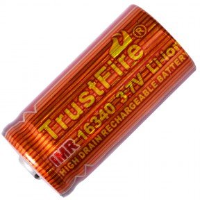 Акумулятор літієвий Li-Ion IMR CR123A/16340 3.7V TrustFire (650mAh)