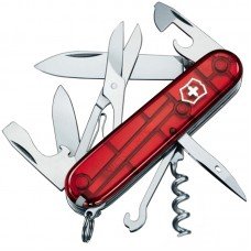 Ніж складаний Victorinox Climber 1.3703.Т червоний прозорий