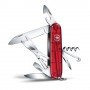 Ніж складаний Victorinox Climber 1.3703.Т червоний прозорий