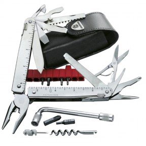 Мультитул Victorinox Swisstool Plus (115мм, 14 елементів), зі шкіряним чохлом 3.0338.L
