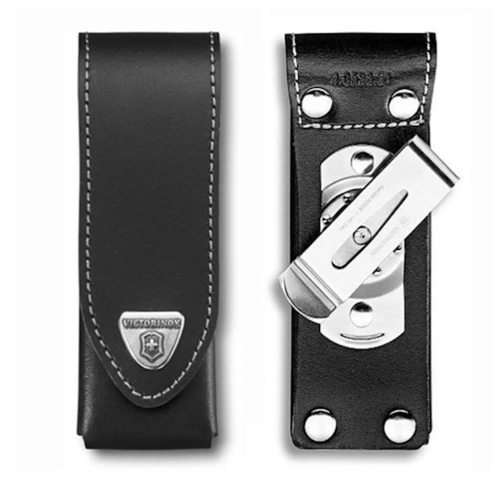 Чохол шкіряний для ножів Victorinox 111 мм до 4 шарів на липучці з поворотною кліпсою 4.0523.31