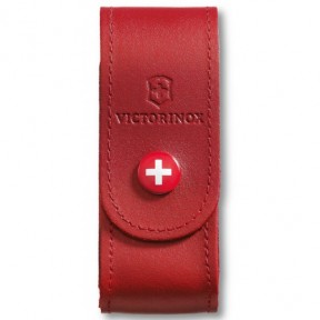 Чохол для ножів Victorinox 84-91 мм 2-4 шари на кнопці шкіряний червоний 4.0520.1