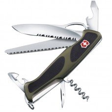 Ніж складаний, мультитул Victorinox Rangergrip 179 One Hand (130мм, 12 функцій), зелено-чорний 0.9563
