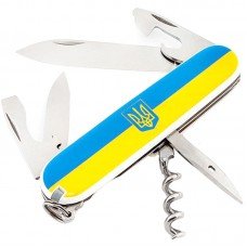Ніж складаний, мультитул Victorinox Spartan Ukraine Герб (91мм, 12 функцій), жовто-блакитний 1.3603.7R4