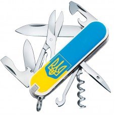 Ніж складаний, мультитул Victorinox Climber Ukraine Герб (91мм, 14 функцій), жовто-блакитний 1.3703.7R3