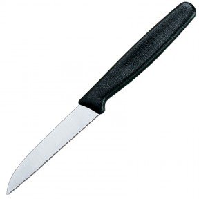 Ніж кухонний, побутовий Victorinox із серрейторним лезом (лезо: 80мм), чорний 5.0433