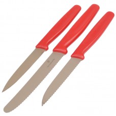Набір кухонних ножів Victorinox (3 предмети), червоний 5.1111.3